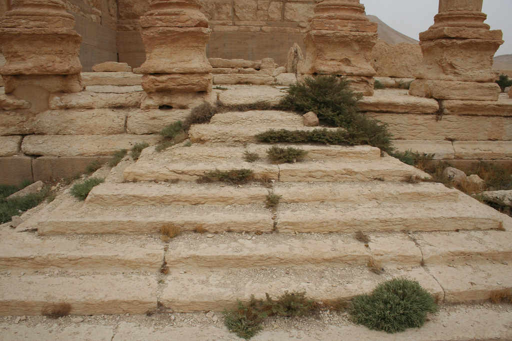 Palmyra - wedge-shaped staircase into funerary temple
