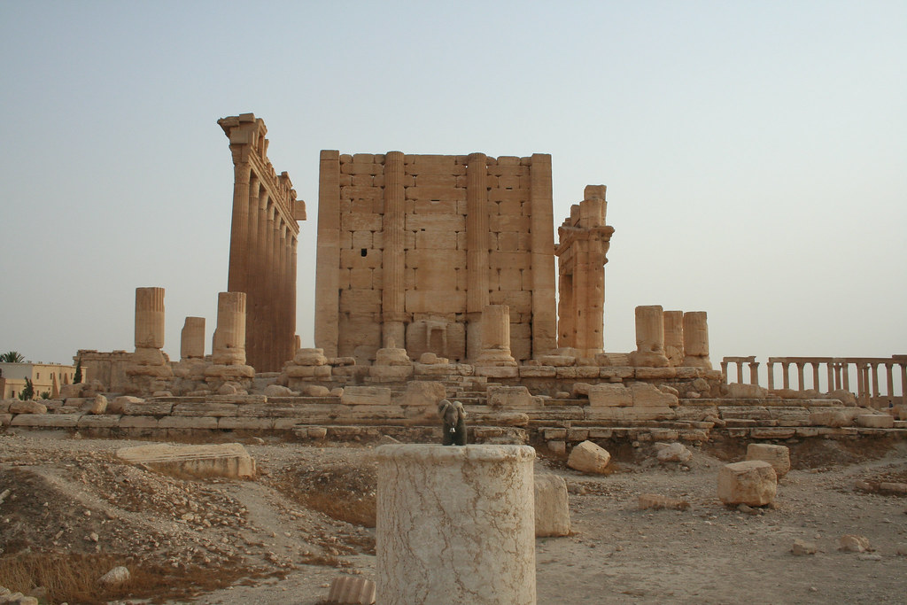 Palmyra - Temple of Bel - Euelpides on a column to N. of cella
