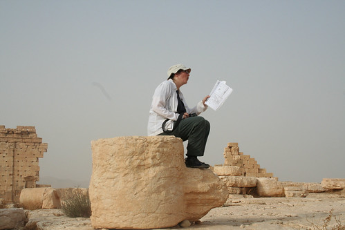 Palmyra - Temple of Bel - Jo as a sedentary trainee stylite