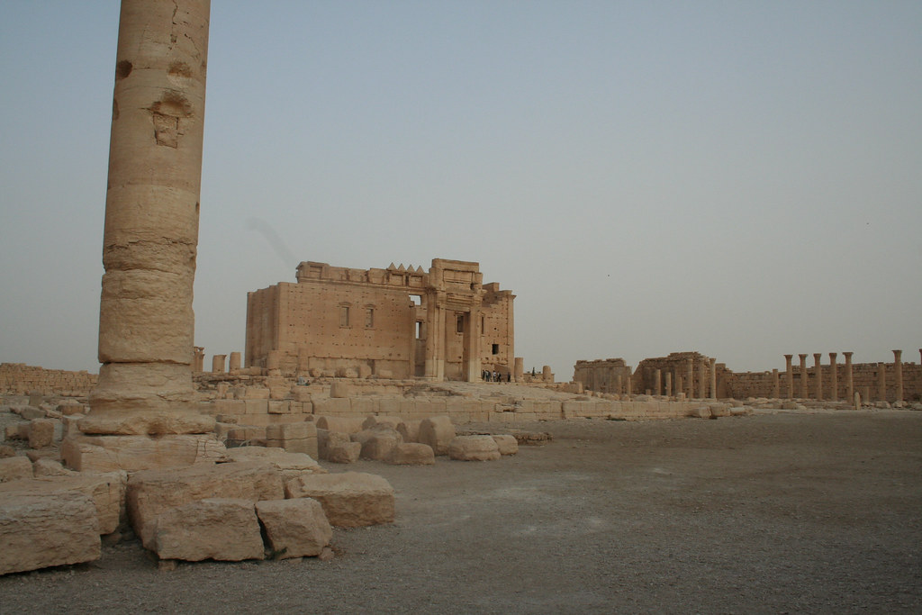 Palmyra - Temple of Bel - cella and courtyard from northwest interior