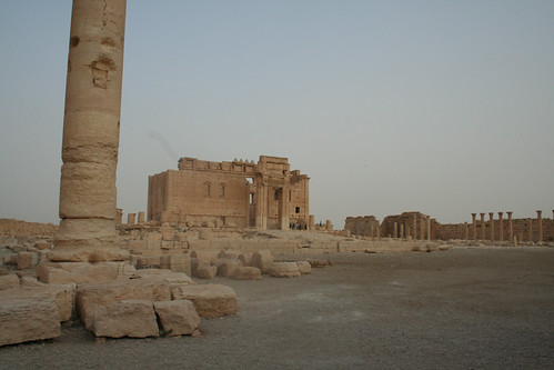 Palmyra - Temple of Bel - cella and courtyard from northwest interior