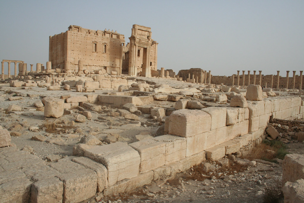 Palmyra - Temple of Bel cella and altar base