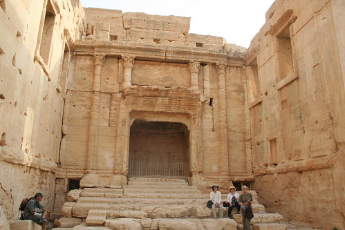 Palmyra - Temple of Bel cella south adyton steps and facade