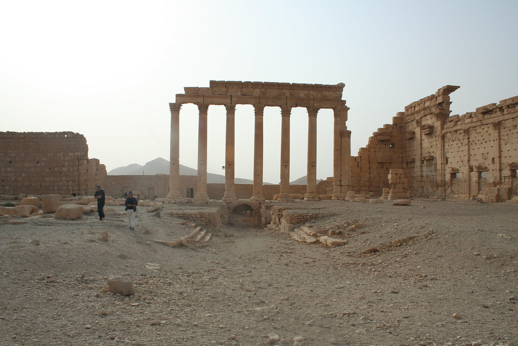 Palmyra - Temple of Bel sacrificial animal ramp in NW corner of courtyard
