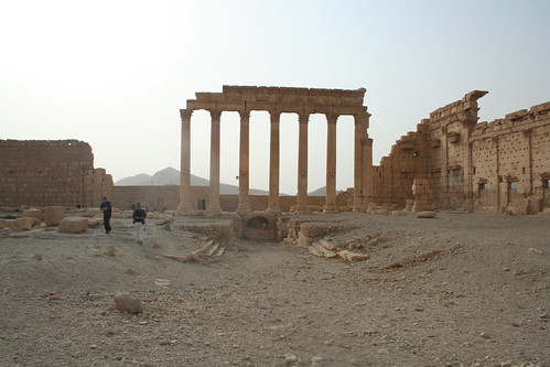 Palmyra - Temple of Bel sacrificial animal ramp in NW corner of courtyard