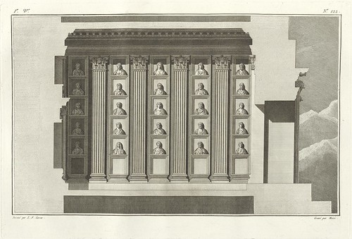 Tower tomb, cross section showing portrait busts