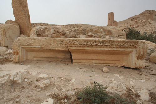 Palmyra - tomb building with radial chambers - inscription
